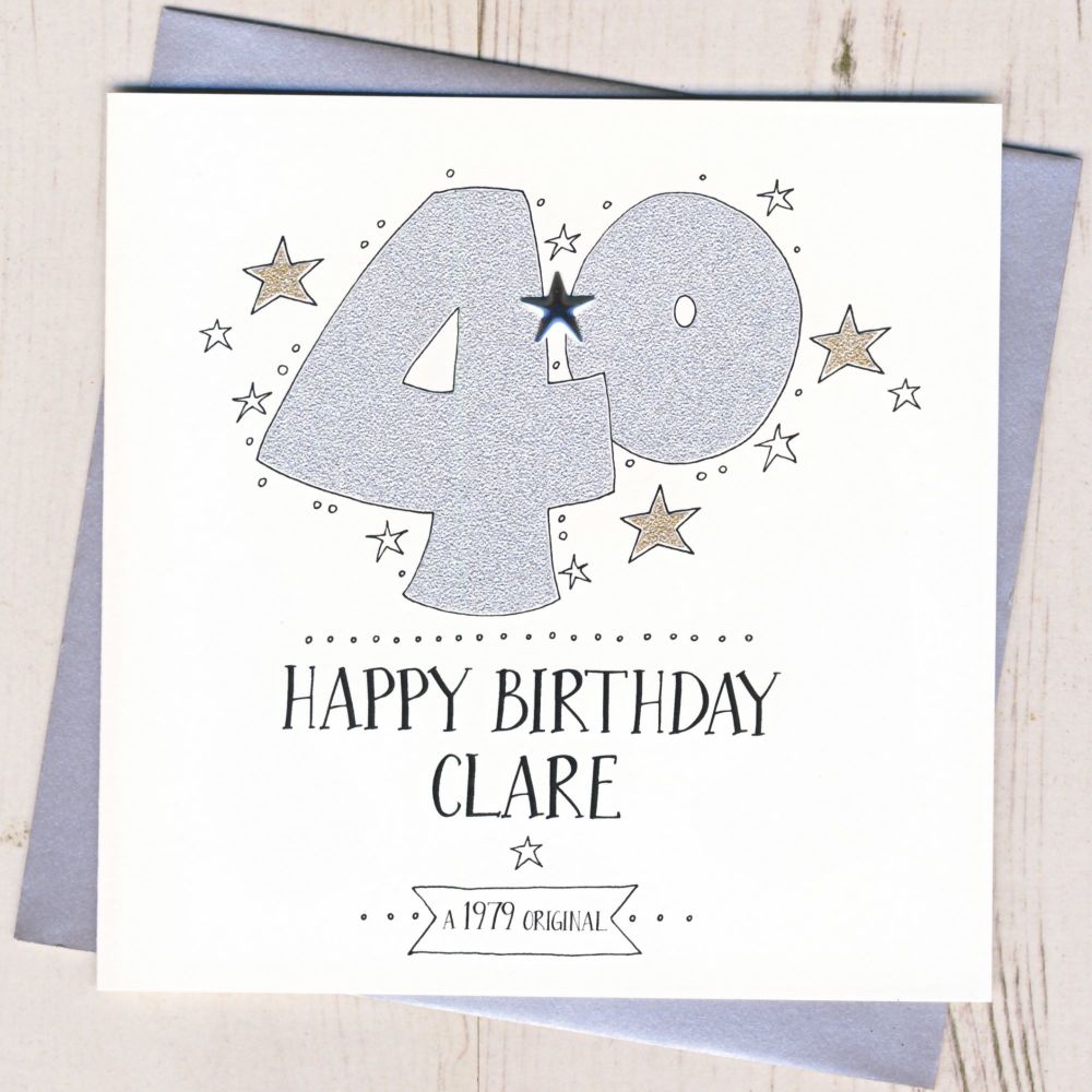 Personalised 40th Birthday Card