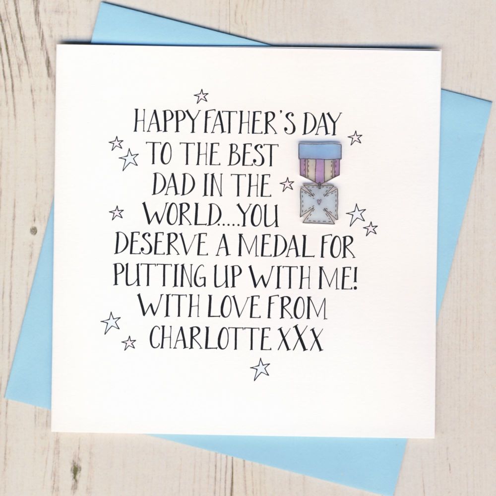 Personalised Father's Day Medal Card