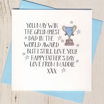 Personalised Father's Day Trophy Card