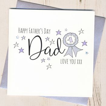Glittery Dad Rosette Father's Day Card 