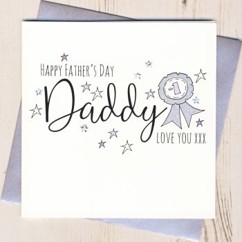 Glittery Daddy Rosette Father's Day Card 