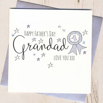 Glittery Grandad Rosette Father's Day Card 