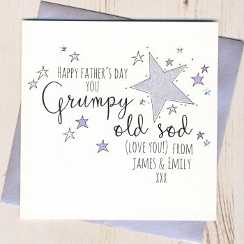 Personalised Glittery Grumpy Old ... Father's Day Card