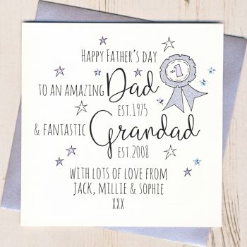 Personalised Dad And Grandad Father's Day Card