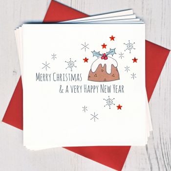 Pack of Five Pudding Christmas Cards