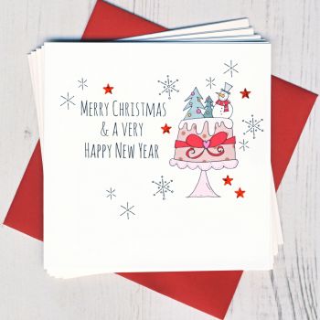 Pack of Five Christmas Cake Cards