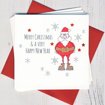 Pack of Five Santa Christmas Cards