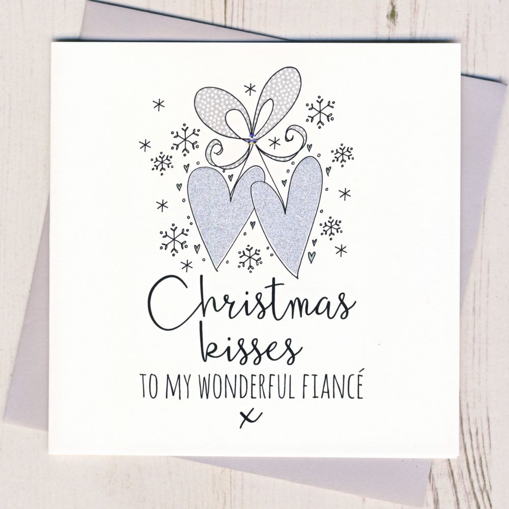 <!-- 003 -->Glittery Fiance Christmas Card