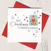 <!-- 011-->To A Wonderful Grandson Christmas Card