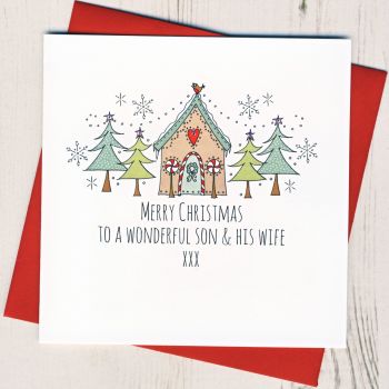 To A Wonderful Son & Wife, Husband or Partner Christmas Card