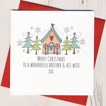 To A Wonderful Brother & Wife, Husband or Partner Christmas Card