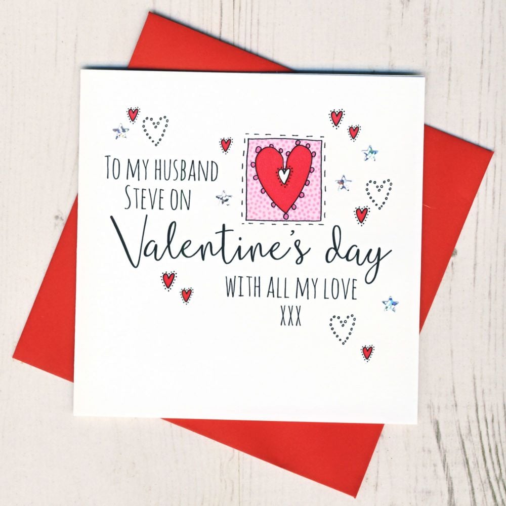 <!-- 001 -->Personalised Husband Valentines Card