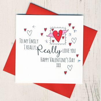Personalised I Really Love You Valentines Card