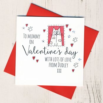 Personalised From The Cat or Cats Valentines Card
