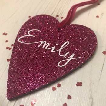 Personalised Name Glittery Heart