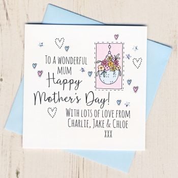 Personalised Mother's Day Hanging Basket Card