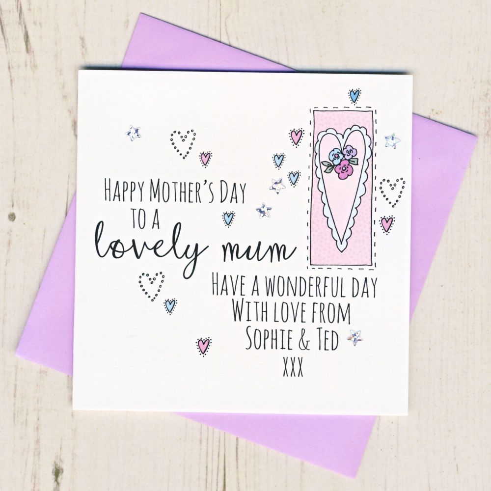 <!-- 001 -->Personalised Mother's Day Heart Card