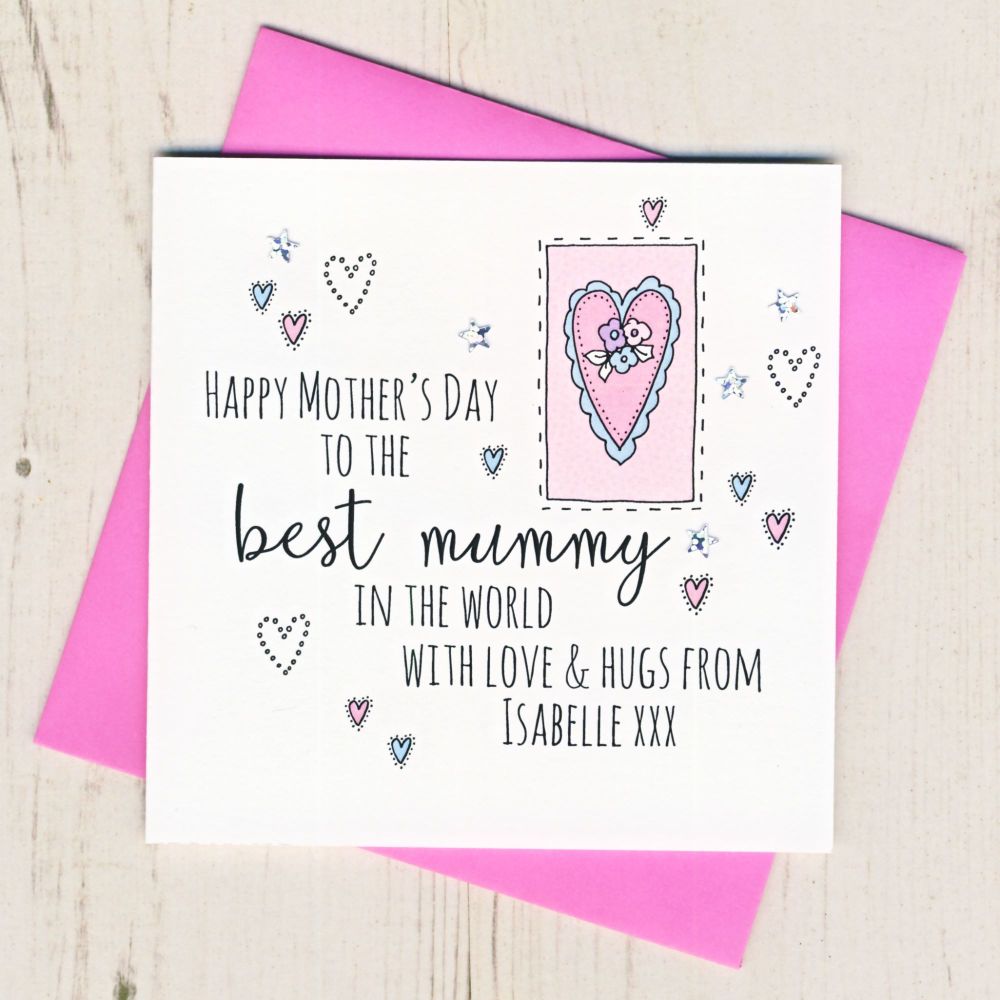 <!-- 001 -->Personalised Mother's Day Mummy Heart Card