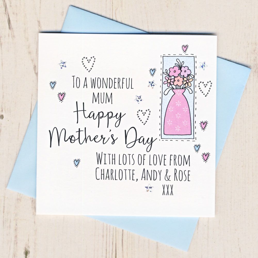 <!-- 001 -->Personalised Mother's Day Vase Card