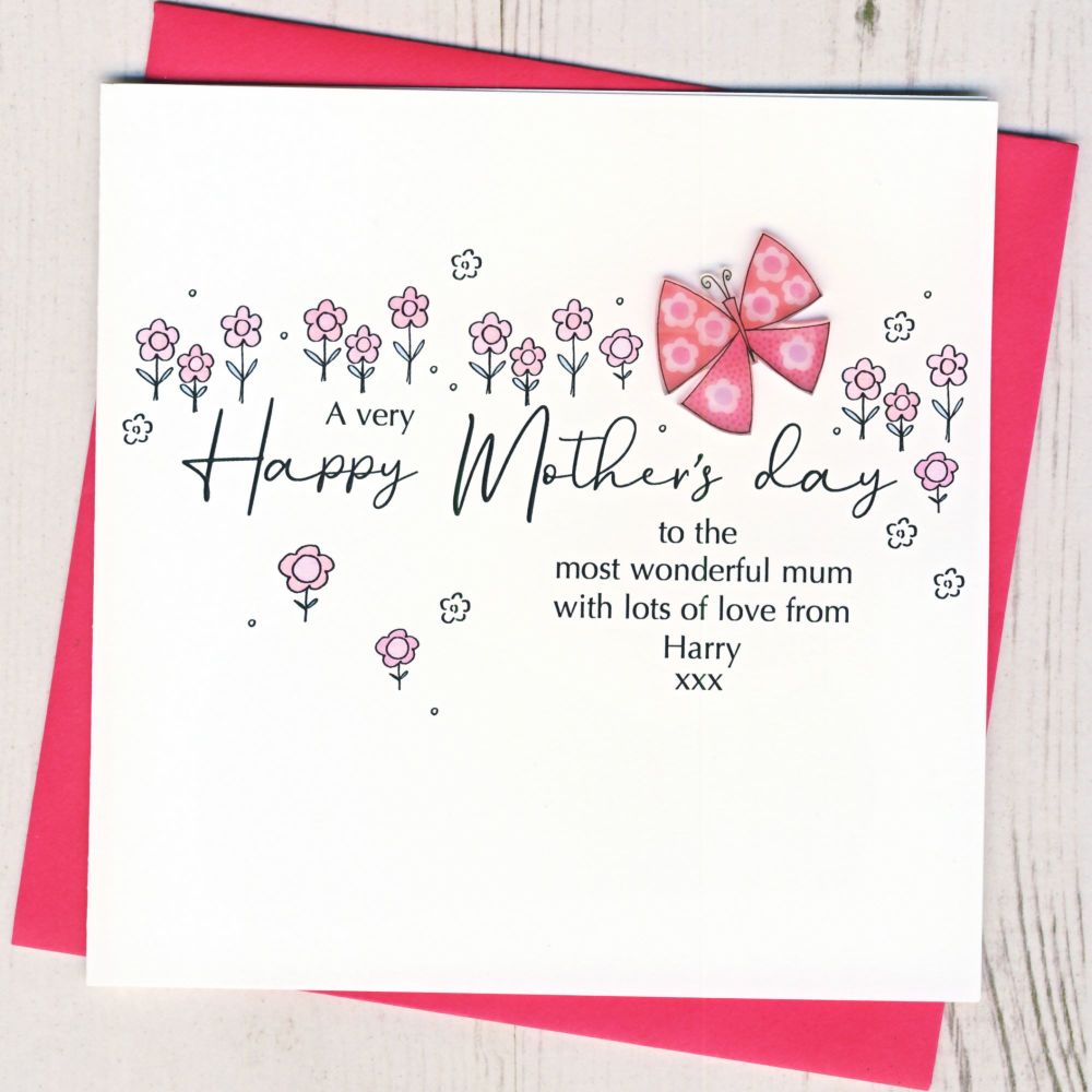 <!-- 001-->Personalised Mother's Day Butterfly Card