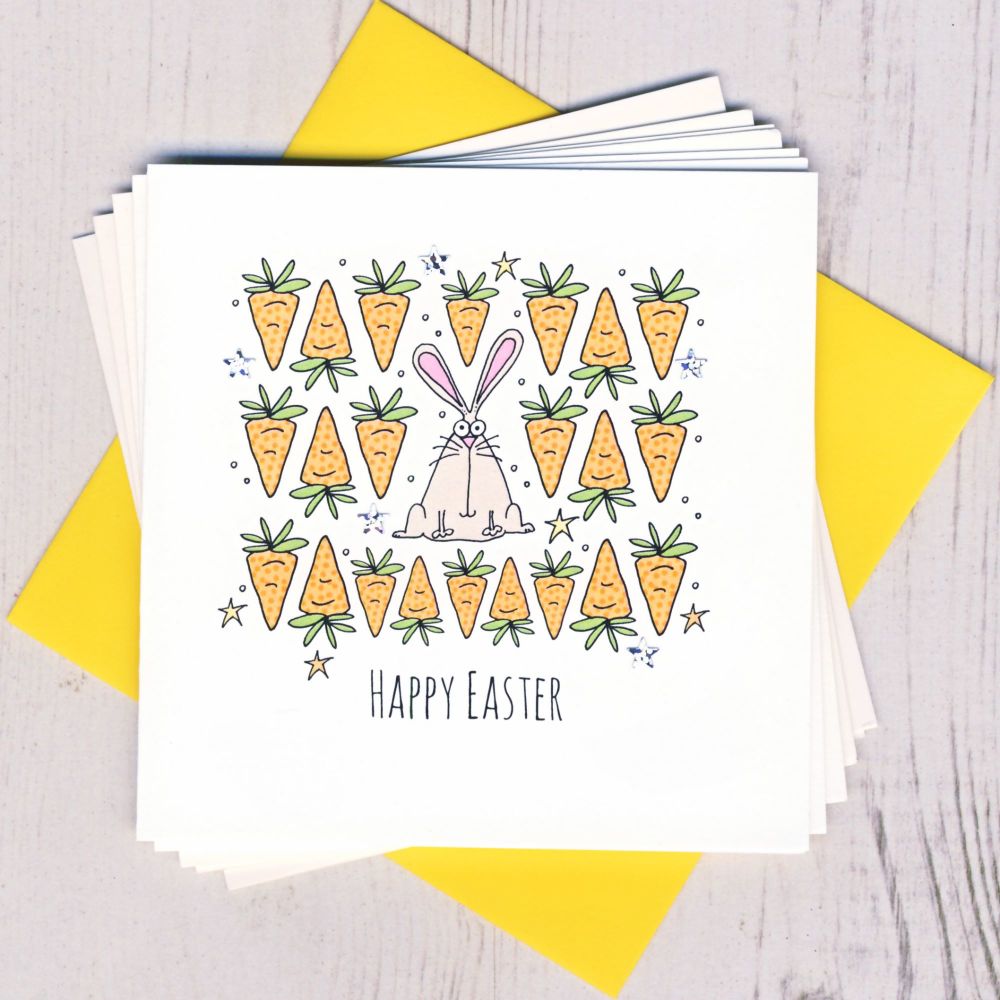 <!-- 001 -->Pack of Five Easter Bunny Cards