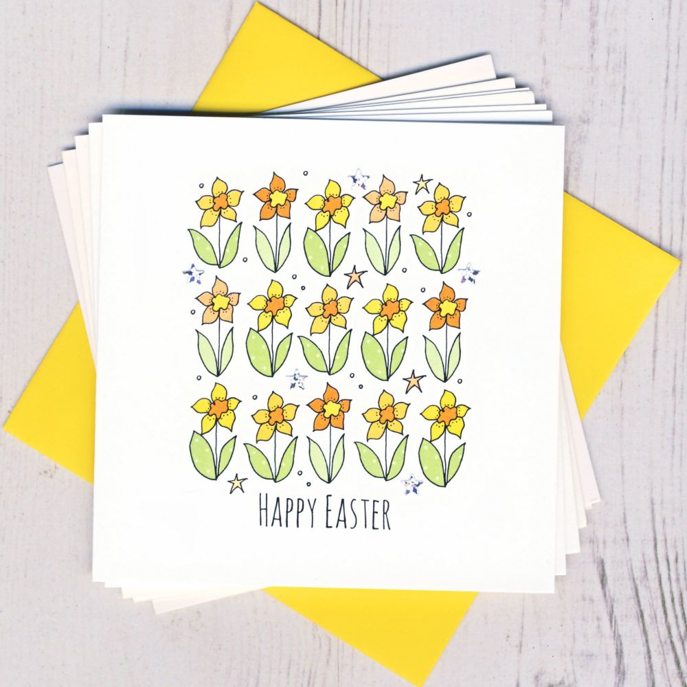 <!-- 001 -->Pack of Five Easter Daffodil Cards