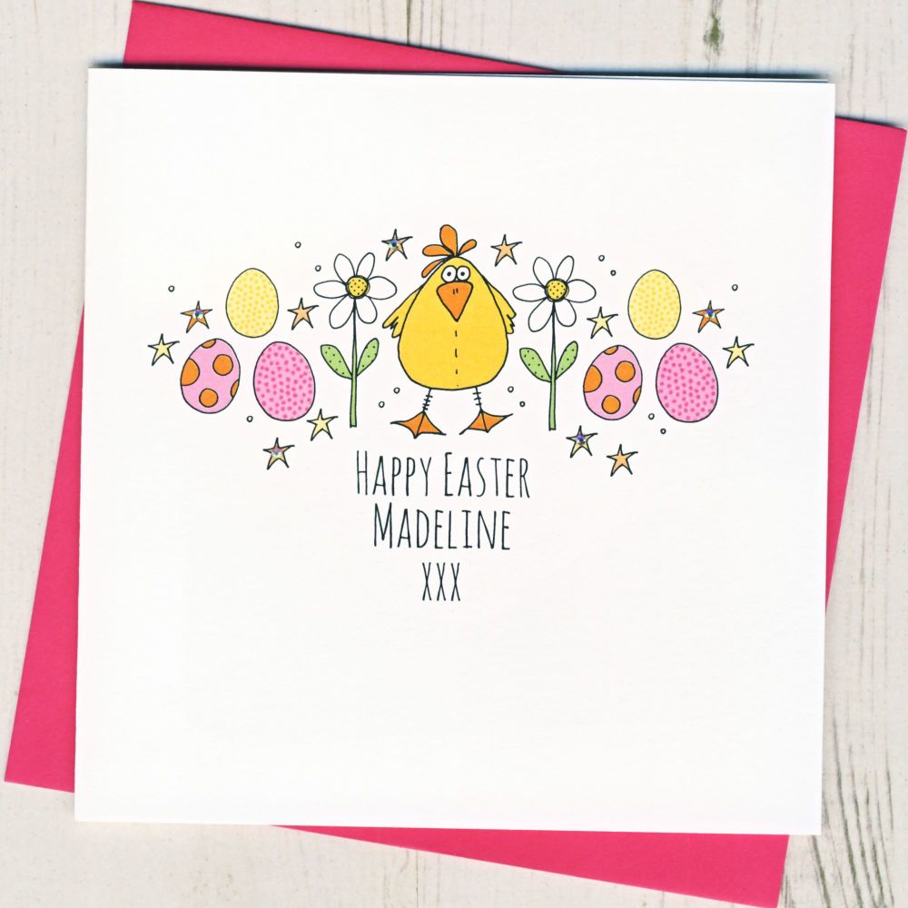 <!-- 002 -->Personalised Easter Chick Card