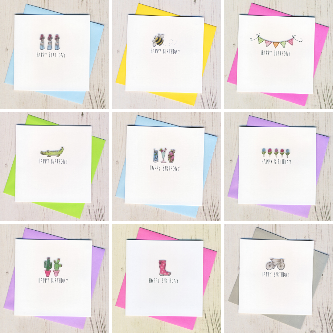 Ten Colourful Birthday Cards