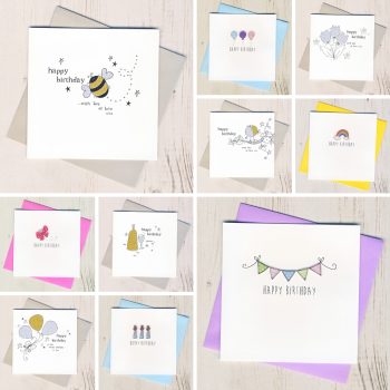Five Glittery & Five Colourful  Birthday Cards