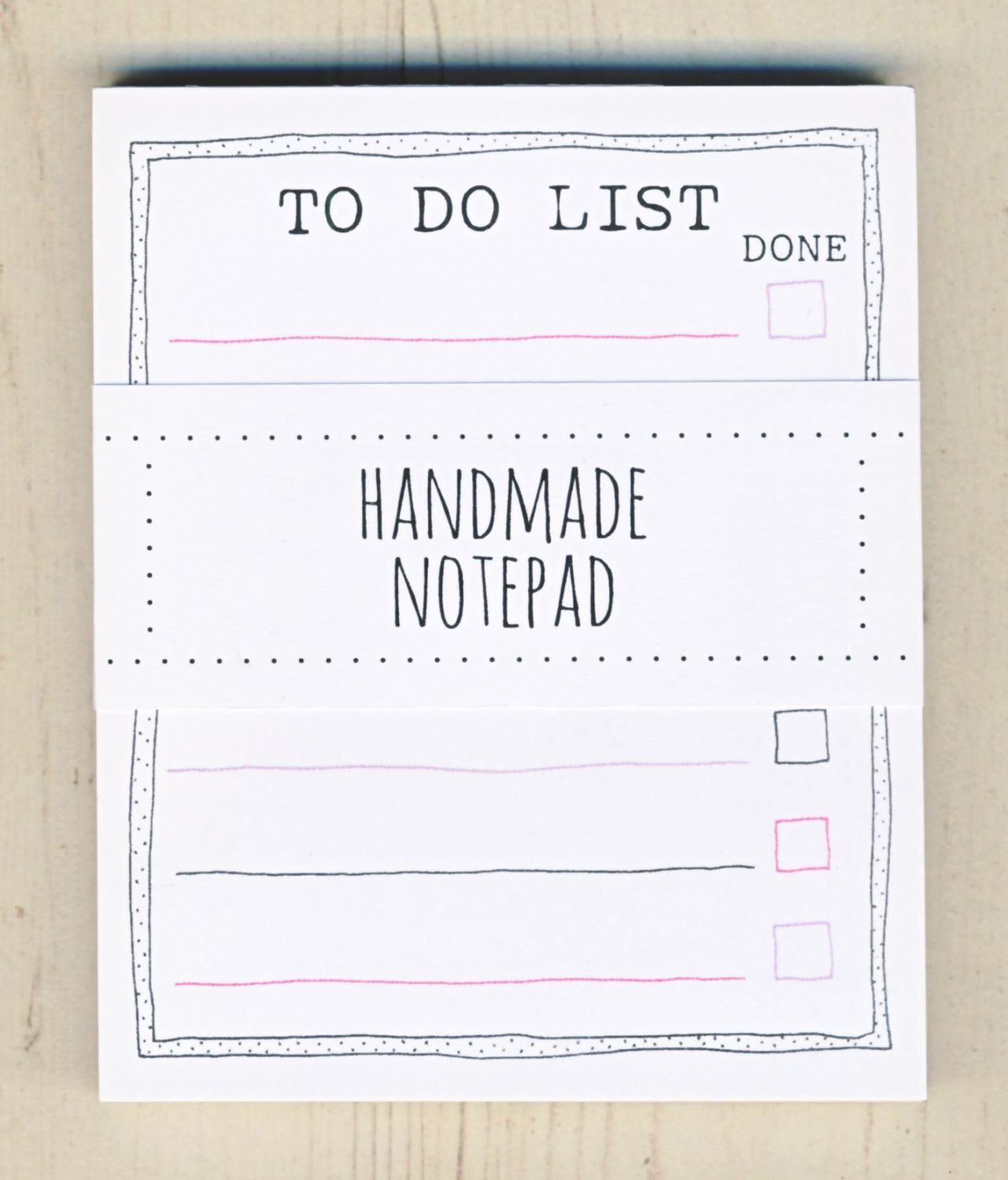 handmade to do list notepad