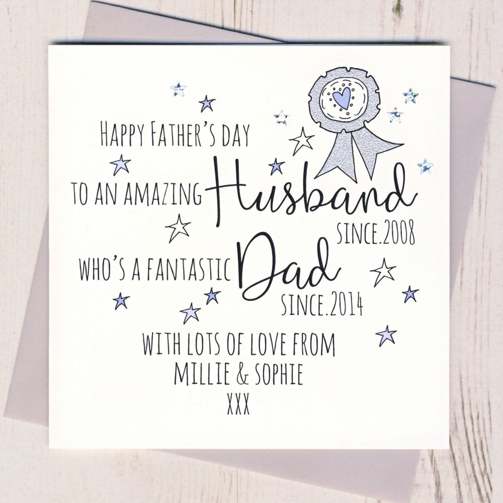 <!-- 001 -->Personalised Husband And Dad Father's Day Card