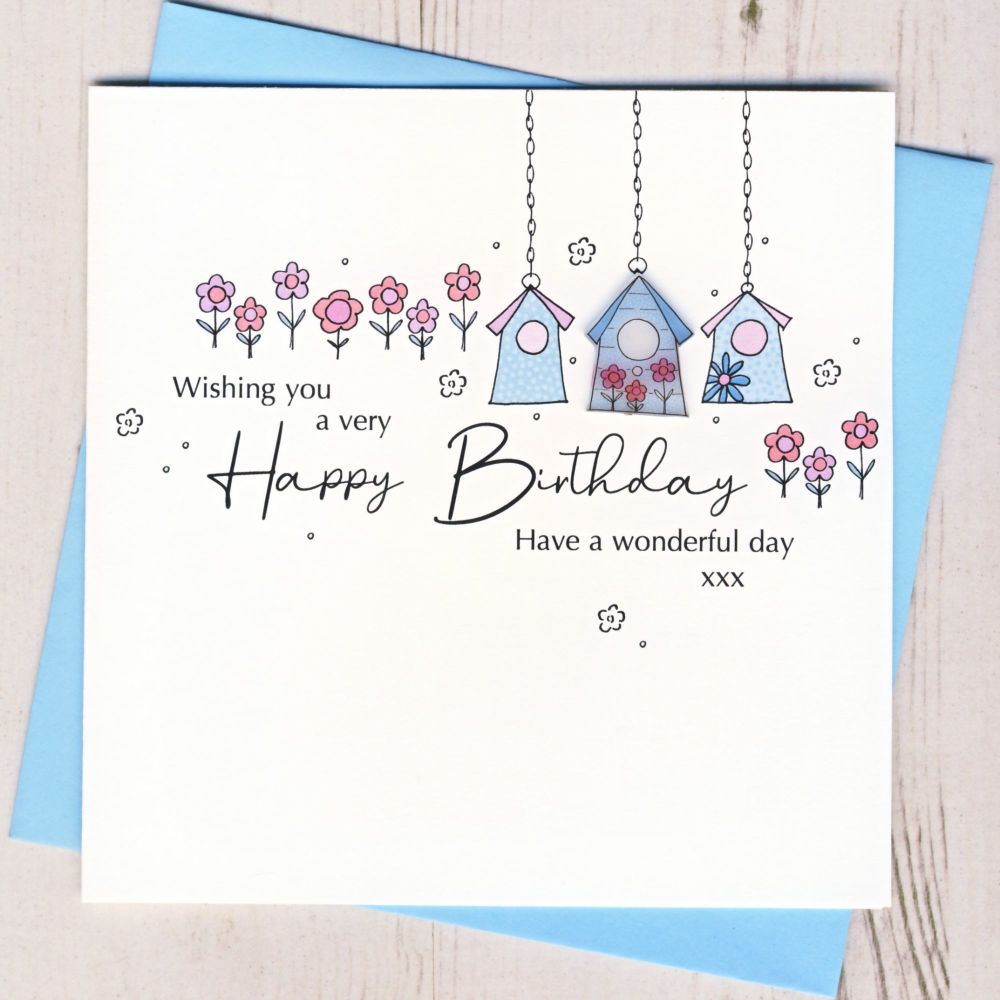 <!-- 001 --> Happy Birthday Birdhouse Card