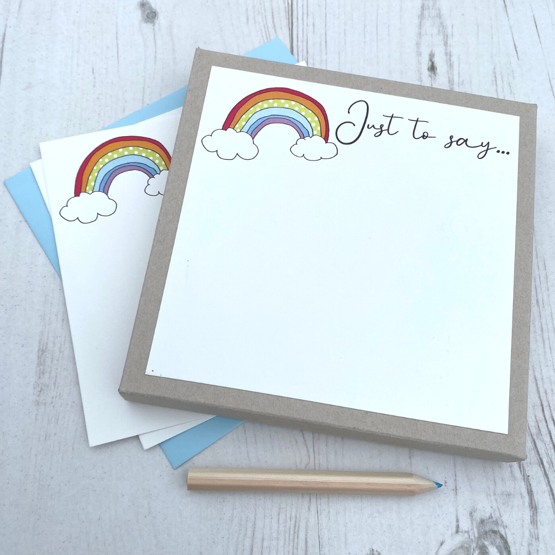 <!-- 004 -->Box of 12 Rainbow  Notecards