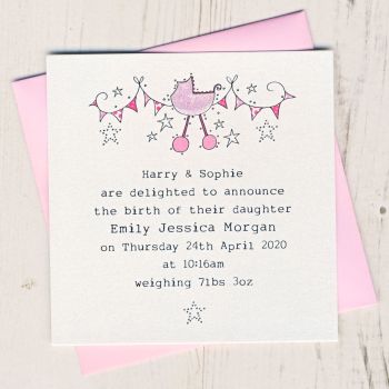  Pack of Baby Girl Birth Announcement Cards