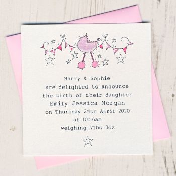  Pack of Baby Girl Birth Announcement Cards