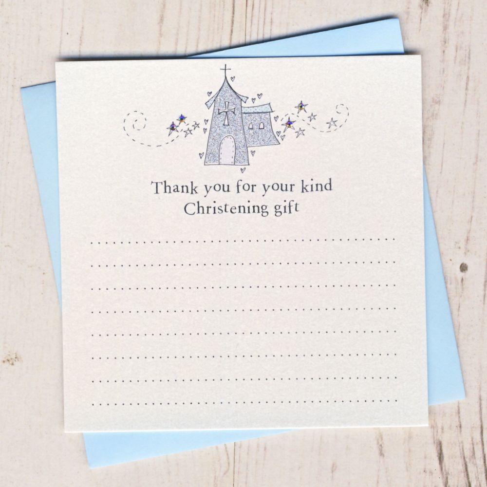 Pack of Boy's Christening Thank You Cards