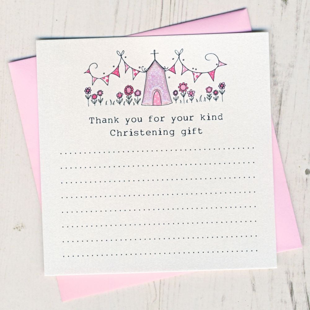 Pack of Girl's Christening Thank You Cards