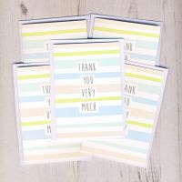<!-- 002 -->Pack of Mini Stripy Thank You Cards