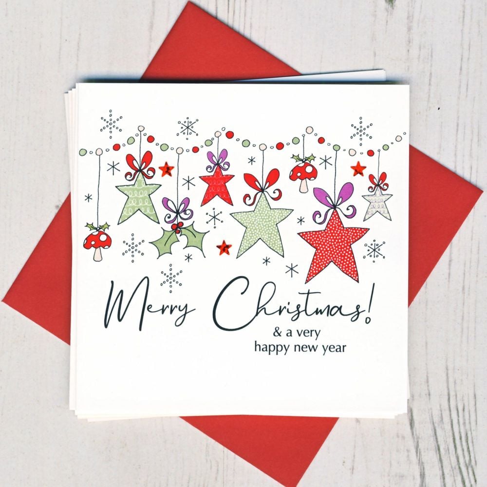 <!-- 005 -->Pack of Five Christmas Stars Cards