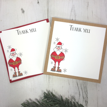 Box of 12 Santa Christmas Thank You Notecards