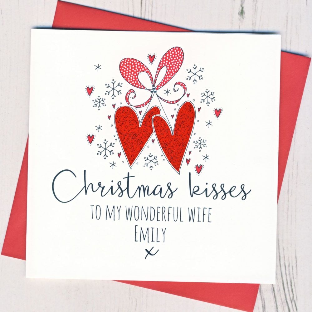 Personalised  Christmas Kisses Card
