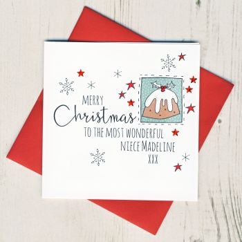 Personalised Pudding Christmas Card