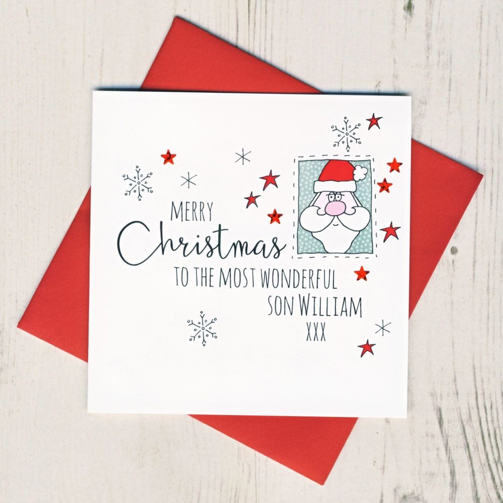 <!-- 003-->Personalised Santa Christmas Card