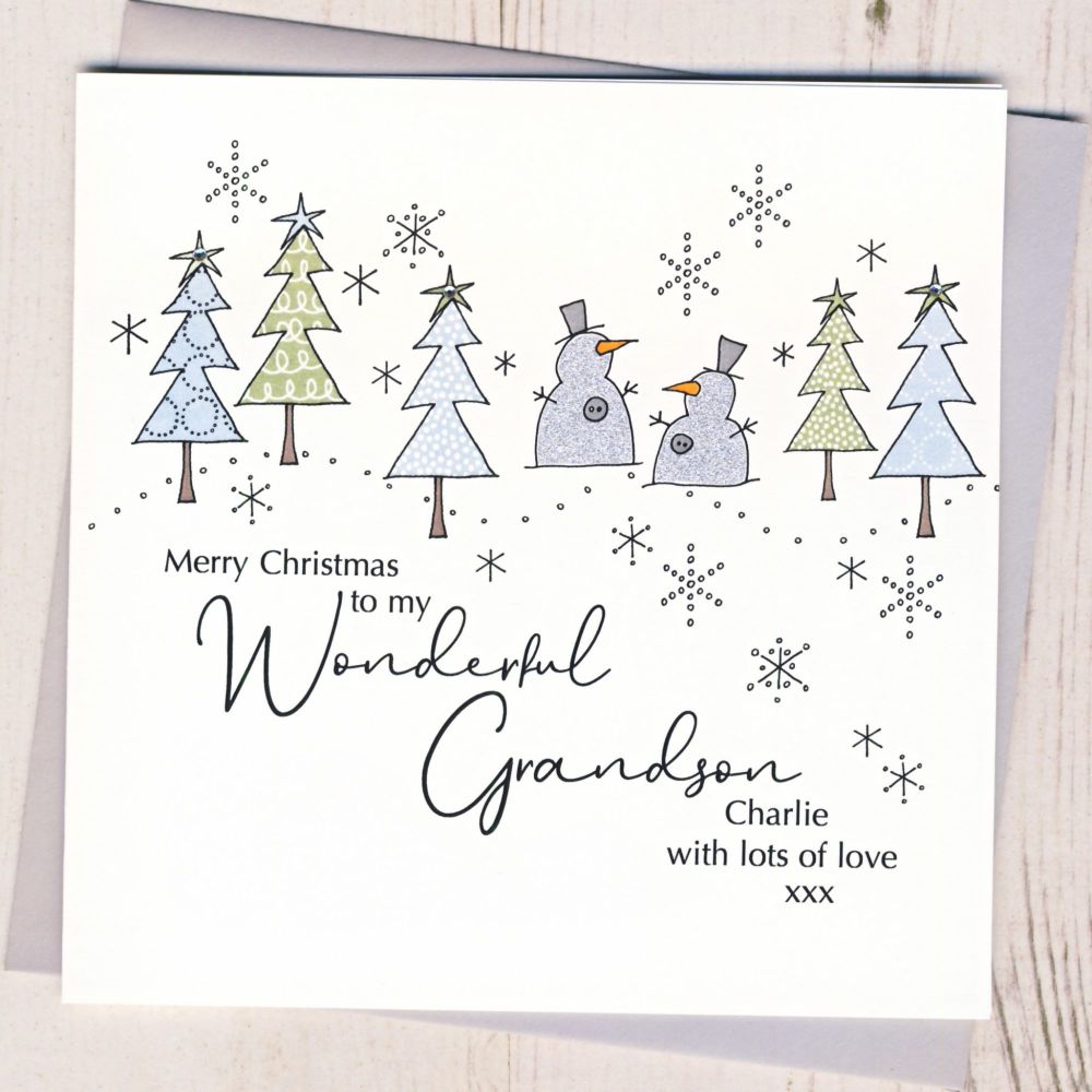 Personalised Christmas Snowmen Card