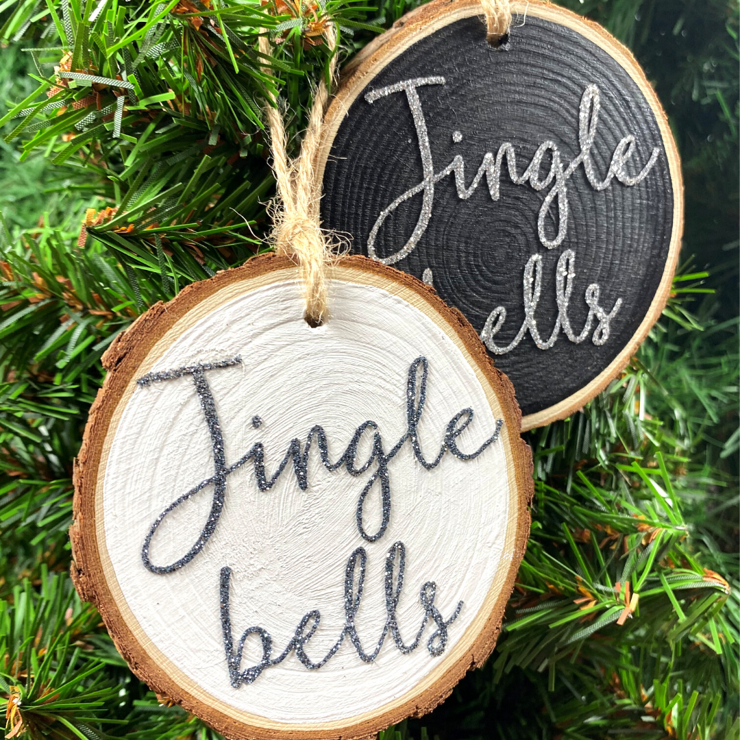 Jingle Bells Hanging Log Slice