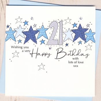 Starry 21st Birthday Card