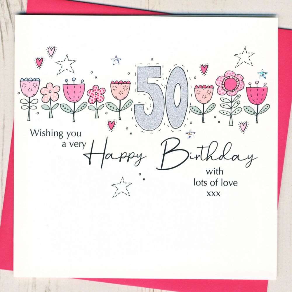 <!-- 000 -->Floral 50th Birthday Card