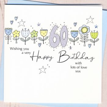 Floral 60th Birthday Card