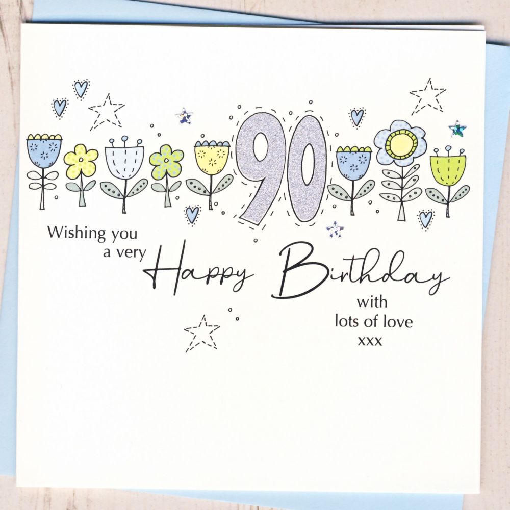 <!-- 000 -->Floral 90th Birthday Card