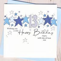 <!-- 001 -->Personalised Starry 13th Birthday Card